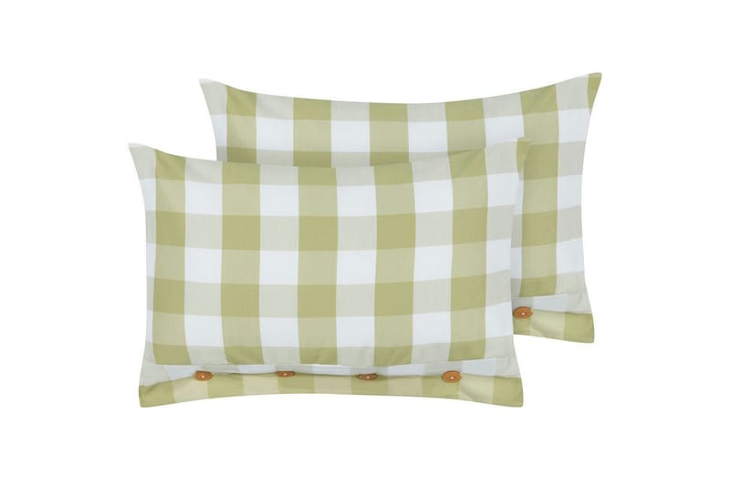 Prydnadskuddar Tamnine set om 2 Grön/Vit, Rektangulär, Grön/Vit, Rektangulär