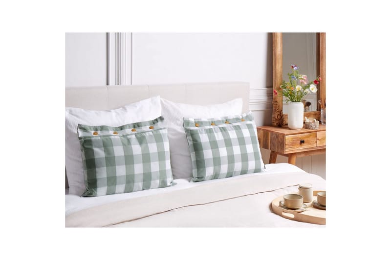 Prydnadskuddar Tamnine set om 2 Mintgrön/Vit, Rektangulär - Mintgrön/Vit, Rektangulär - Textil & mattor - Kudde & kuddfodral - Prydnadskudde & soffkudde
