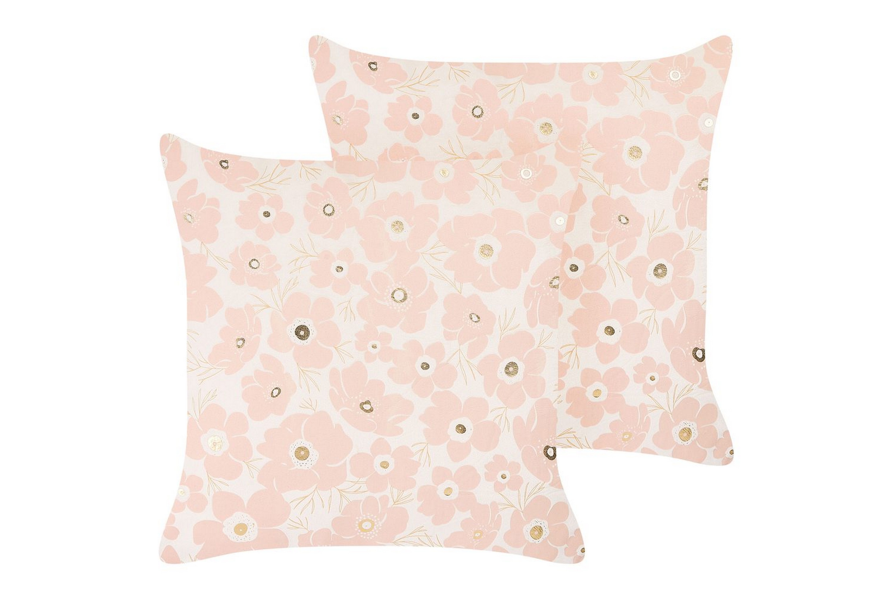 Prydnadskuddar Triteleia set om 2 Rosa/guld/beige Rosa/guld/beige