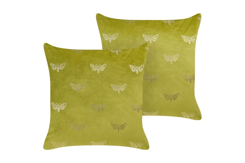 Prydnadskuddar Yuzuri set om 2 Ljusgrön/guld - Ljusgrön/guld - Textil & mattor - Kudde & kuddfodral - Prydnadskudde & soffkudde
