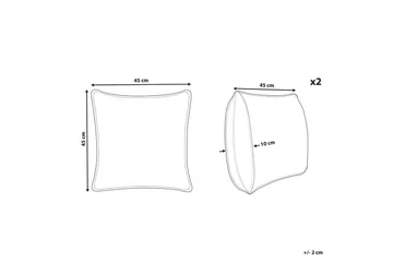 Prydnadskuddar Yuzuri set om 2 Svart/guld - Svart/guld - Textil & mattor - Kudde & kuddfodral - Prydnadskudde & soffkudde