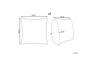 Prydnadskuddar Zinnia set om 2 Blå, Fyrkantig - Blå, Fyrkantig - Textil & mattor - Kudde & kuddfodral - Prydnadskudde & soffkudde