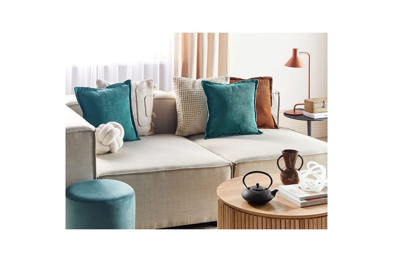 Prydnadskuddar Zinnia set om 2 Blå, Fyrkantig - Blå, Fyrkantig - Textil & mattor - Kudde & kuddfodral - Prydnadskudde & soffkudde