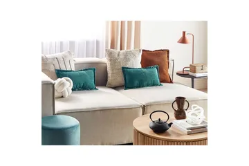 Prydnadskuddar Zinnia set om 2 Blå, Rektangulär - Blå, Rektangulär - Textil & mattor - Kudde & kuddfodral - Prydnadskudde & soffkudde