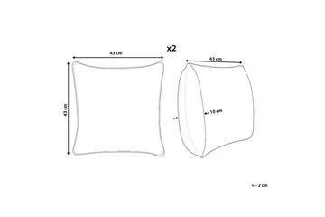 Prydnadskuddar Zinnia set om 2 Grön, Fyrkantig - Grön, Fyrkantig - Textil & mattor - Kudde & kuddfodral - Prydnadskudde & soffkudde