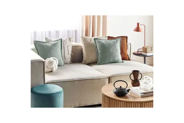 Prydnadskuddar Zinnia set om 2 Grön, Fyrkantig - Grön, Fyrkantig - Textil & mattor - Kudde & kuddfodral - Prydnadskudde & soffkudde