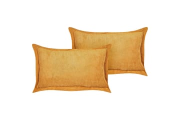 Prydnadskuddar Zinnia set om 2 Gul, Rektangulär