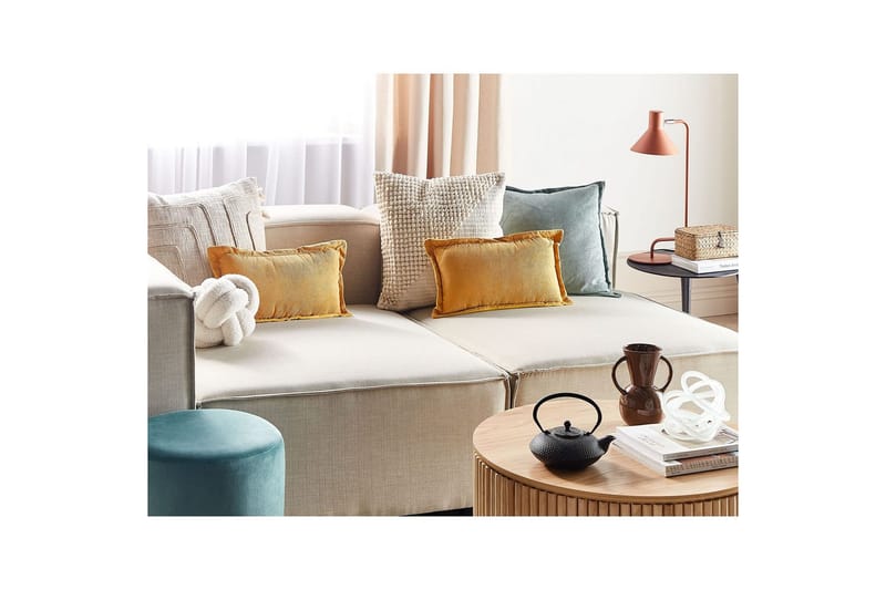 Prydnadskuddar Zinnia set om 2 Gul, Rektangulär - Gul, Rektangulär - Textil & mattor - Kudde & kuddfodral - Prydnadskudde & soffkudde