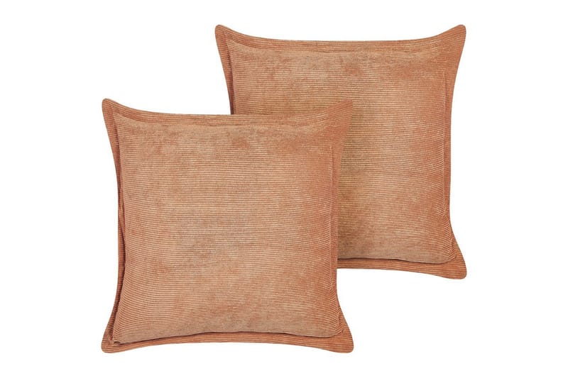 Prydnadskuddar Zinnia set om 2 Orange, Fyrkantig - Orange, Fyrkantig - Textil & mattor - Kudde & kuddfodral - Prydnadskudde & soffkudde