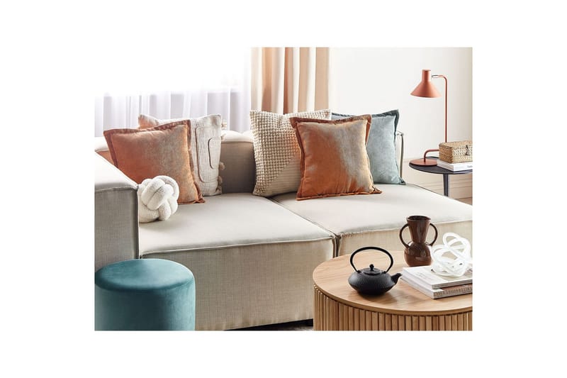 Prydnadskuddar Zinnia set om 2 Orange, Fyrkantig - Orange, Fyrkantig - Textil & mattor - Kudde & kuddfodral - Prydnadskudde & soffkudde