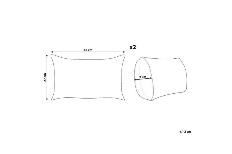 Prydnadskuddar Zinnia set om 2 Röd, Rektangulär - Röd, Rektangulär - Textil & mattor - Kudde & kuddfodral - Prydnadskudde & soffkudde