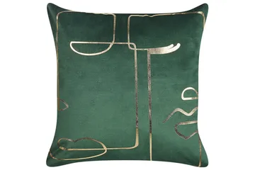 Prydnadskuddar Philodendron set om 2 Grön/guld - Grön/guld - Textil & mattor - Kudde & kuddfodral - Prydnadskudde & soffkudde