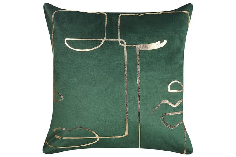 Prydnadskuddar Philodendron set om 2 Grön/guld - Grön/guld - Textil & mattor - Kudde & kuddfodral - Prydnadskudde & soffkudde