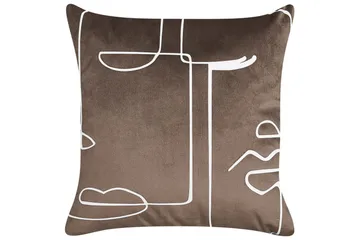 Prydnadskuddar Philodendron set om 2 Brun/Vit - Brun/Vit - Textil & mattor - Kudde & kuddfodral - Prydnadskudde & soffkudde