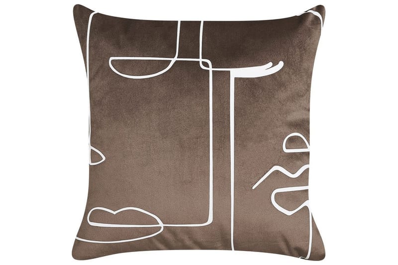 Prydnadskuddar Philodendron set om 2 Brun/Vit - Brun/Vit - Textil & mattor - Kudde & kuddfodral - Prydnadskudde & soffkudde