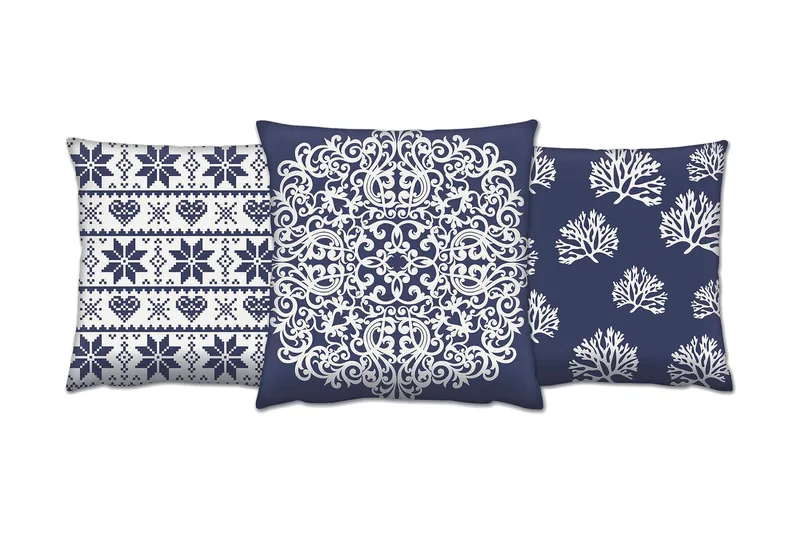 Gravel Kudde 43x43 cm 3-pack - Multi - Textil & mattor - Kudde & kuddfodral - Prydnadskudde & soffkudde