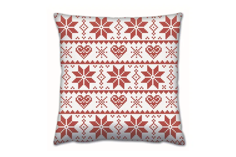 Gravel Kudde 43x43 cm, Röd/Vit