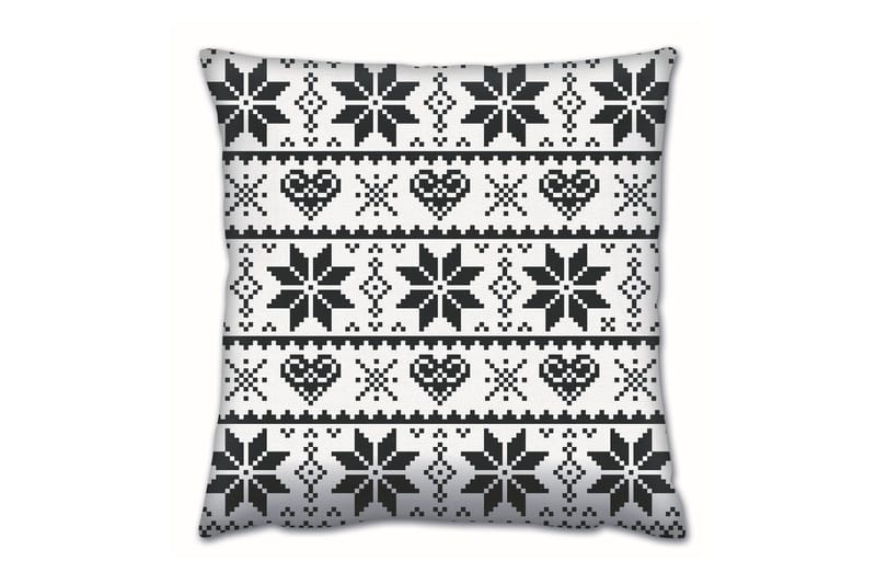 Gravel Kudde 43x43 cm, Svart/Vit