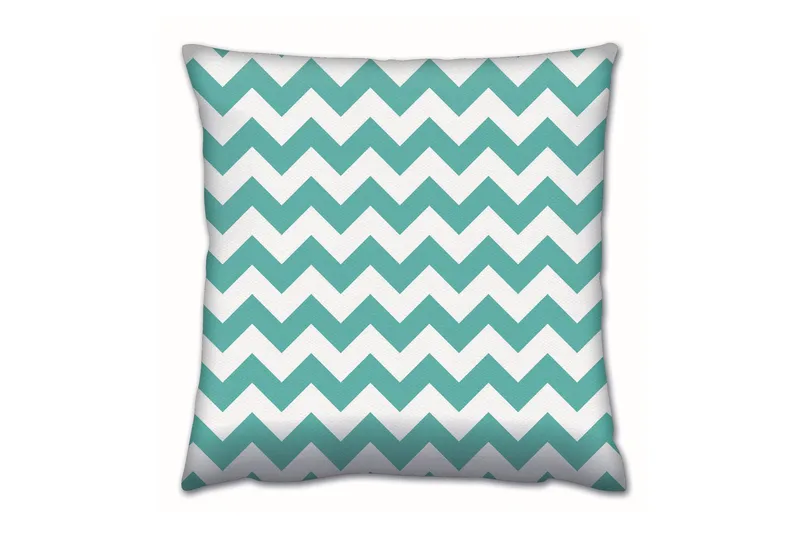 Gravel Kudde 43x43 cm, Turkos/Vit