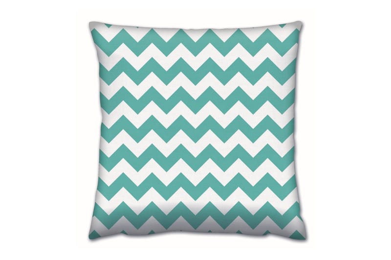 Gravel Kudde 43x43 cm, Turkos/Vit