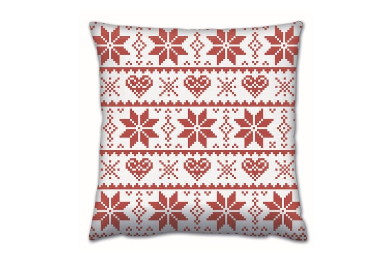 Kudde Gravel 43x43 cm - Röd/Vit - Textil & mattor - Kudde & kuddfodral - Prydnadskudde & soffkudde