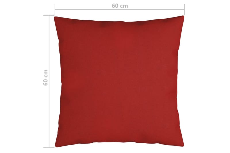 Prydnadskuddar 4 st röd 60x60 cm tyg - Röd - Prydnadskudde & soffkudde
