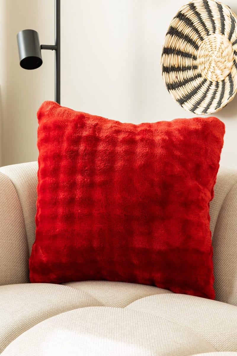 Prydnadskudde Pom Pom 50x50 cm - Röd - Textil & mattor - Kudde & kuddfodral - Prydnadskudde & soffkudde