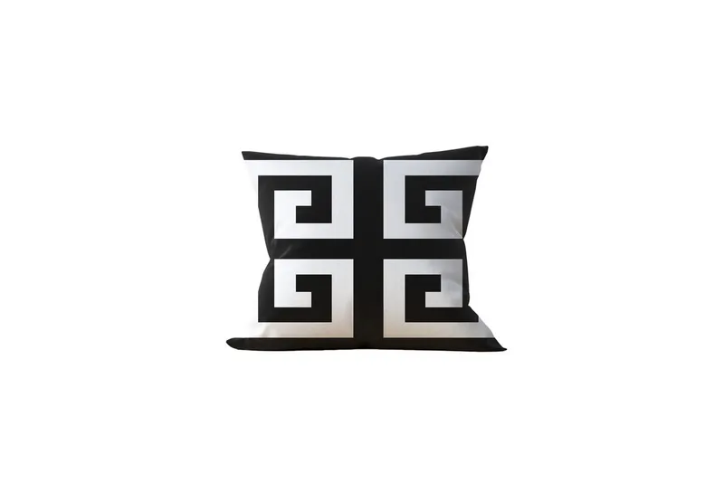 Tyrell Prydnadskudde 43x43 cm, Svart/Vit