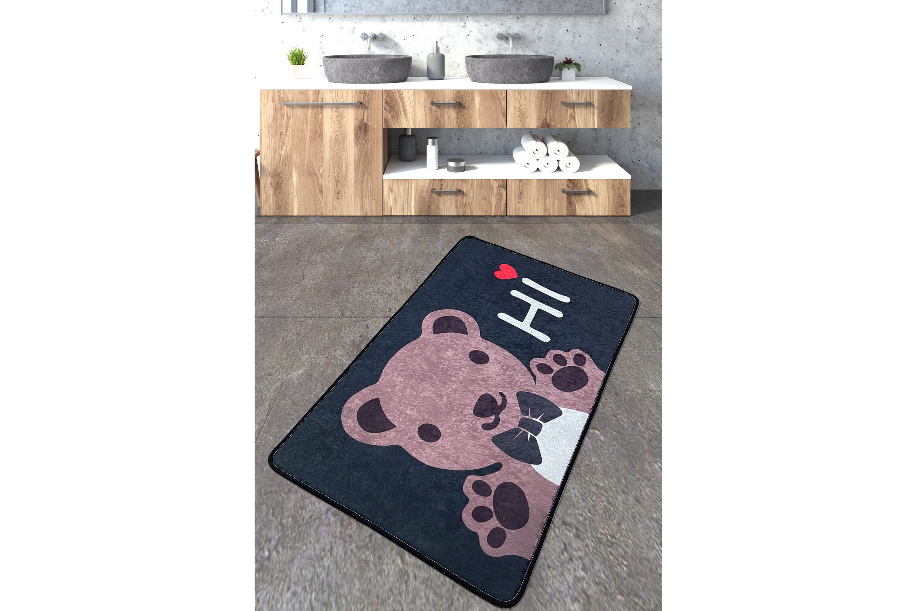 Badrumsmatta Berat 70x120 cm Rektangulär Flerfärgad