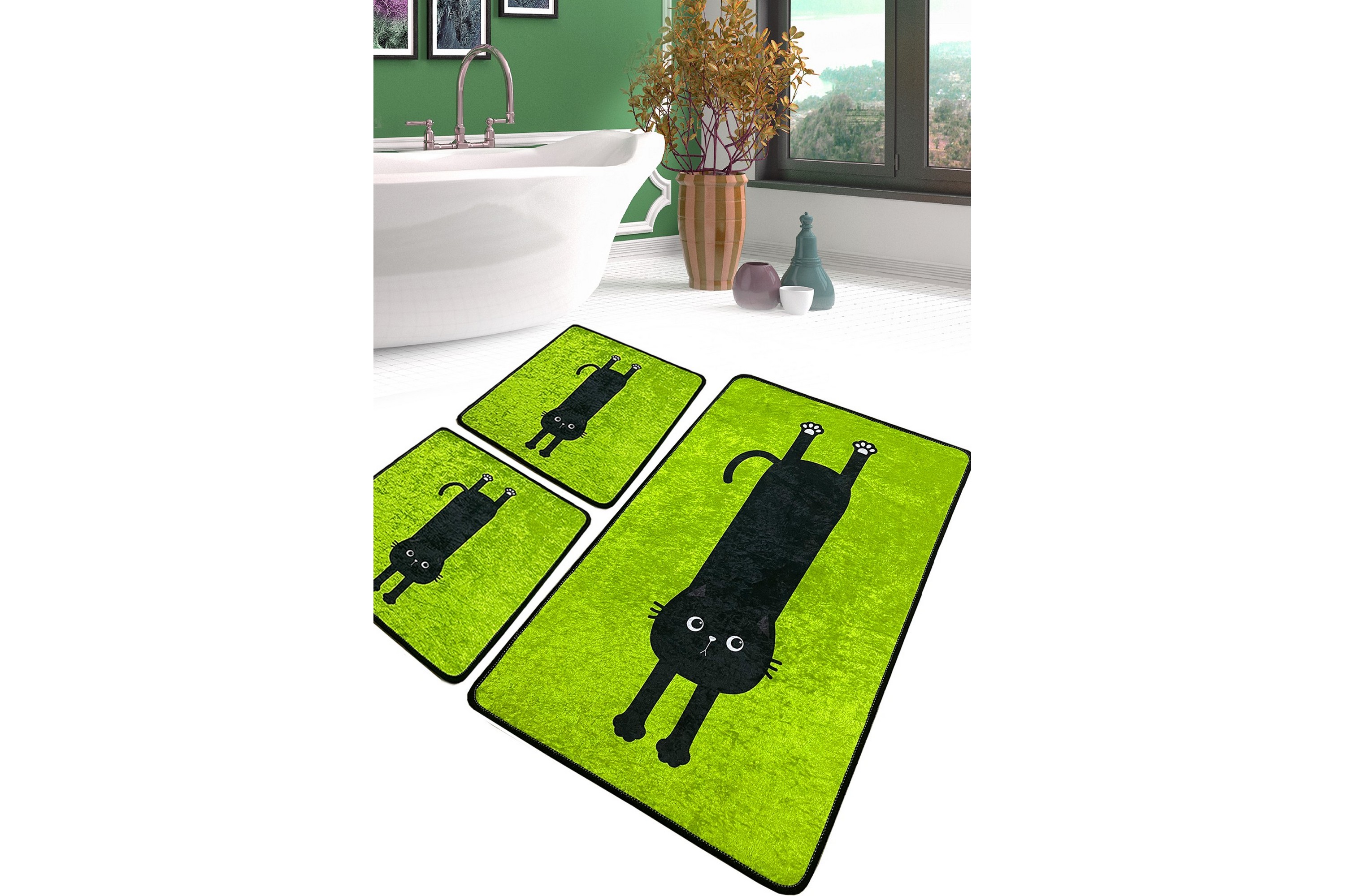 badrumsmatta burkina 60x100 cm rektangulär - grön