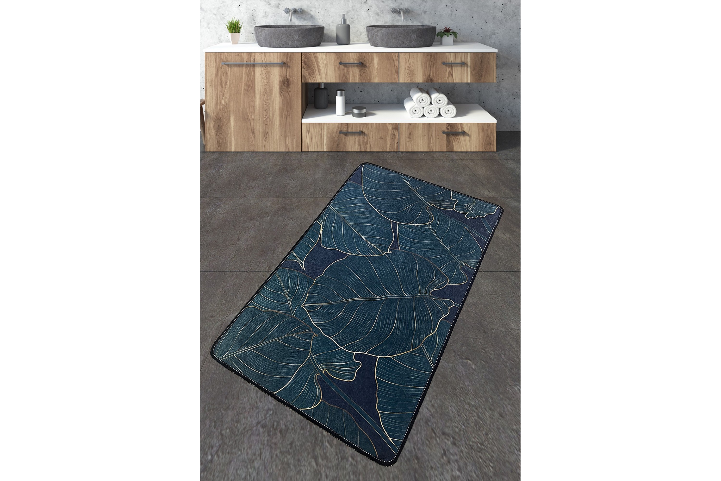 Badrumsmatta Jamad 70x120 cm Rektangulär Flerfärgad