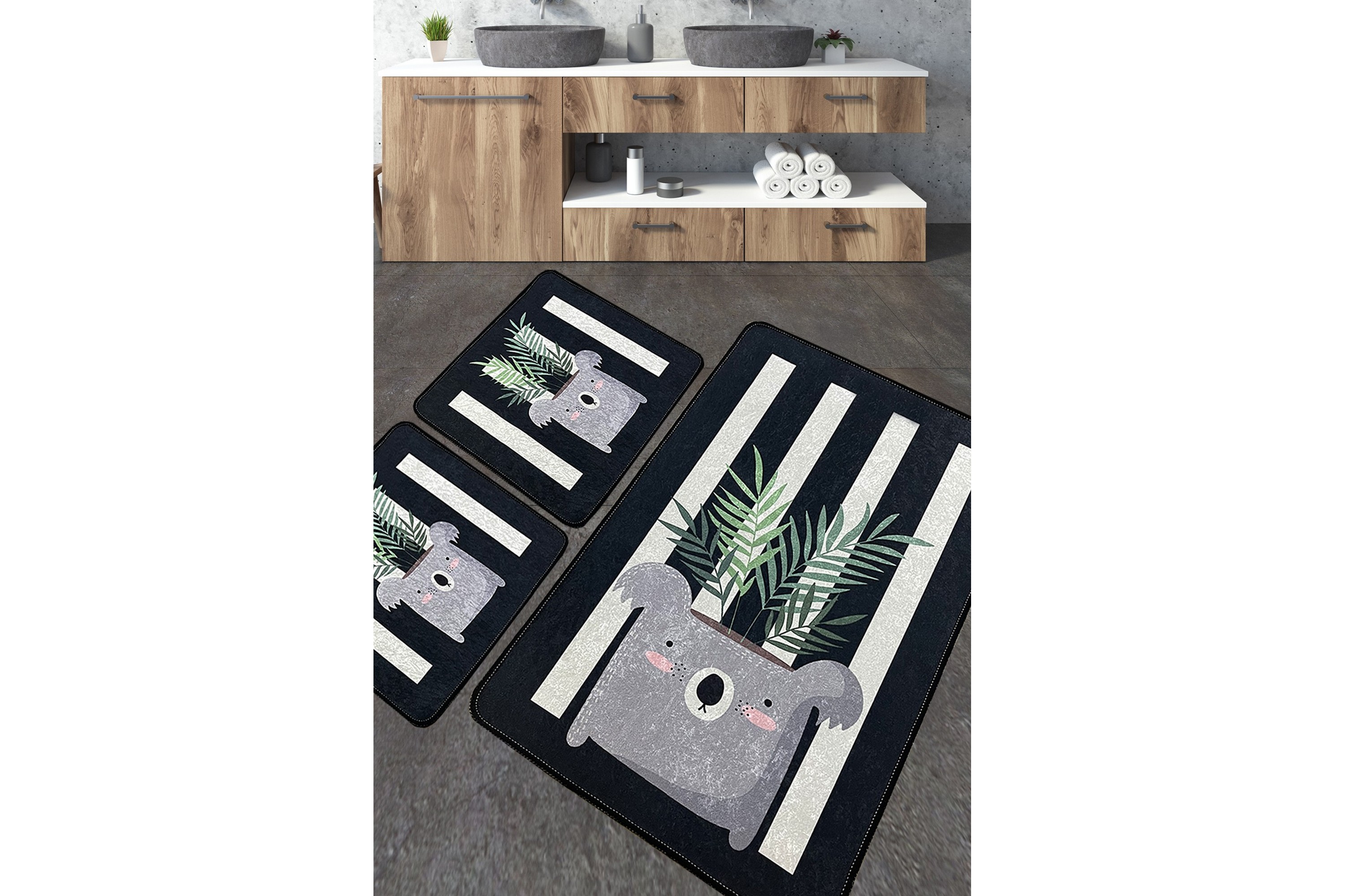 badrumsmatta jang 60x100 cm rektangulär - flerfärgad