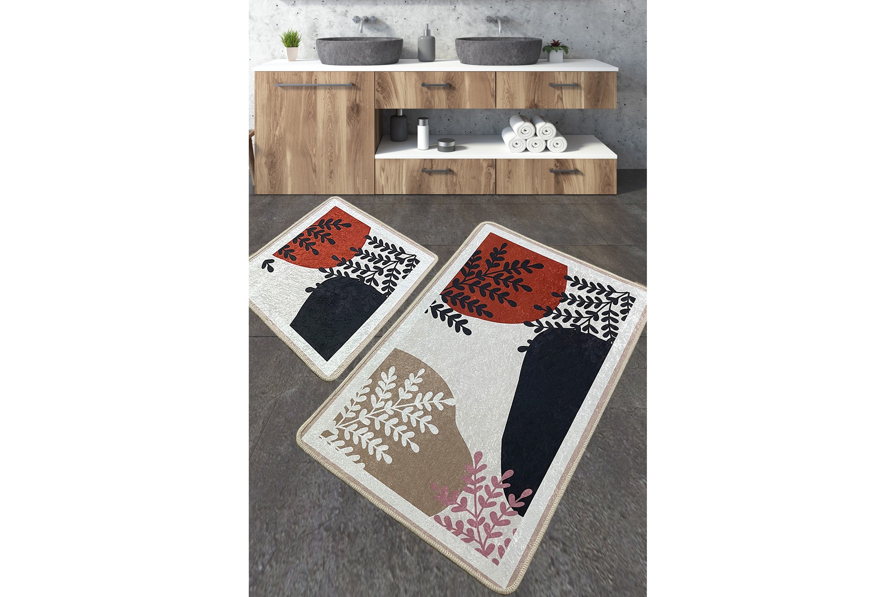 badrumsmatta jangir 60x100 cm rektangulär - flerfärgad