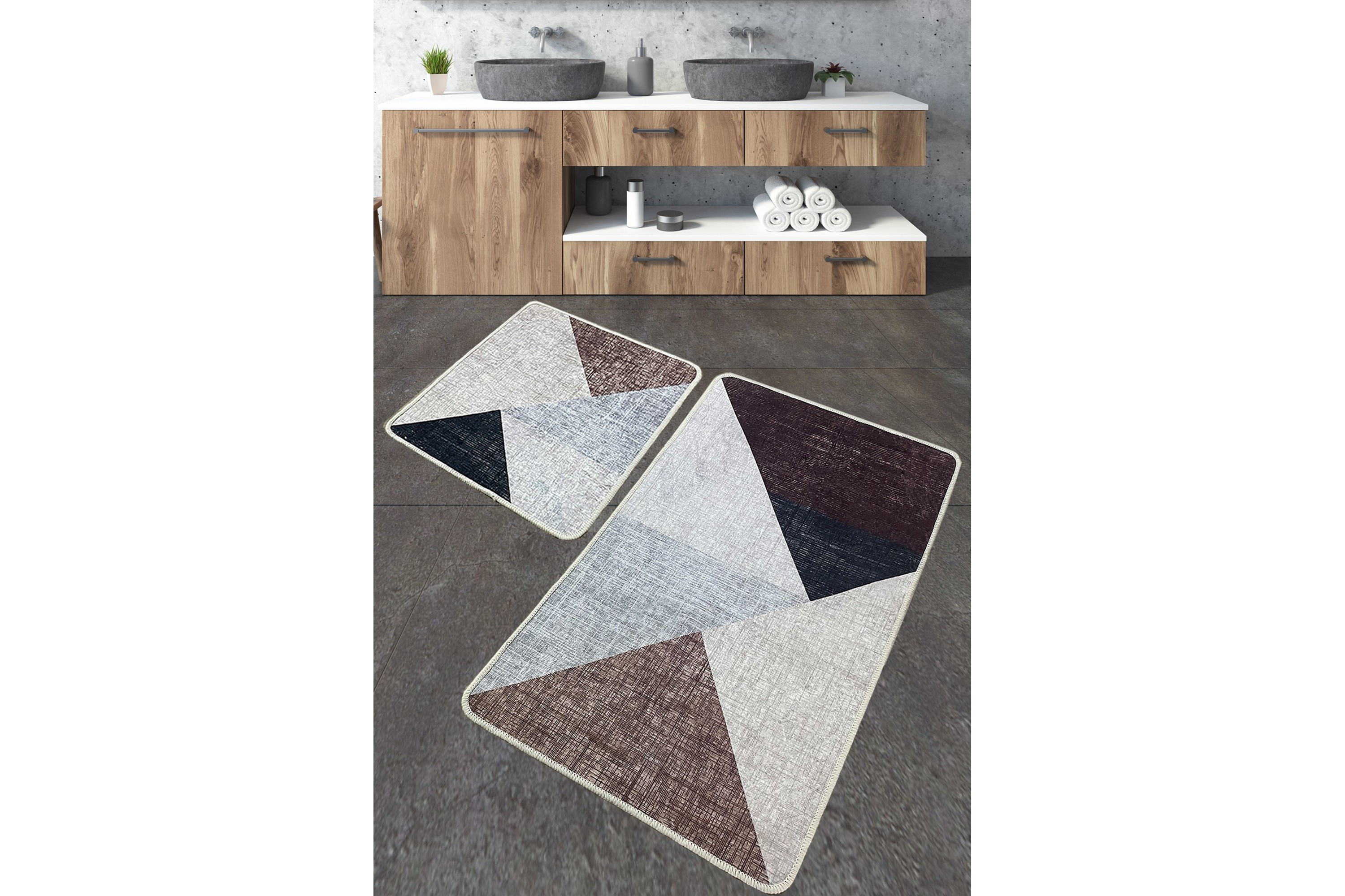 Badrumsmatta Jangu 60x100 cm Rektangulär Beige