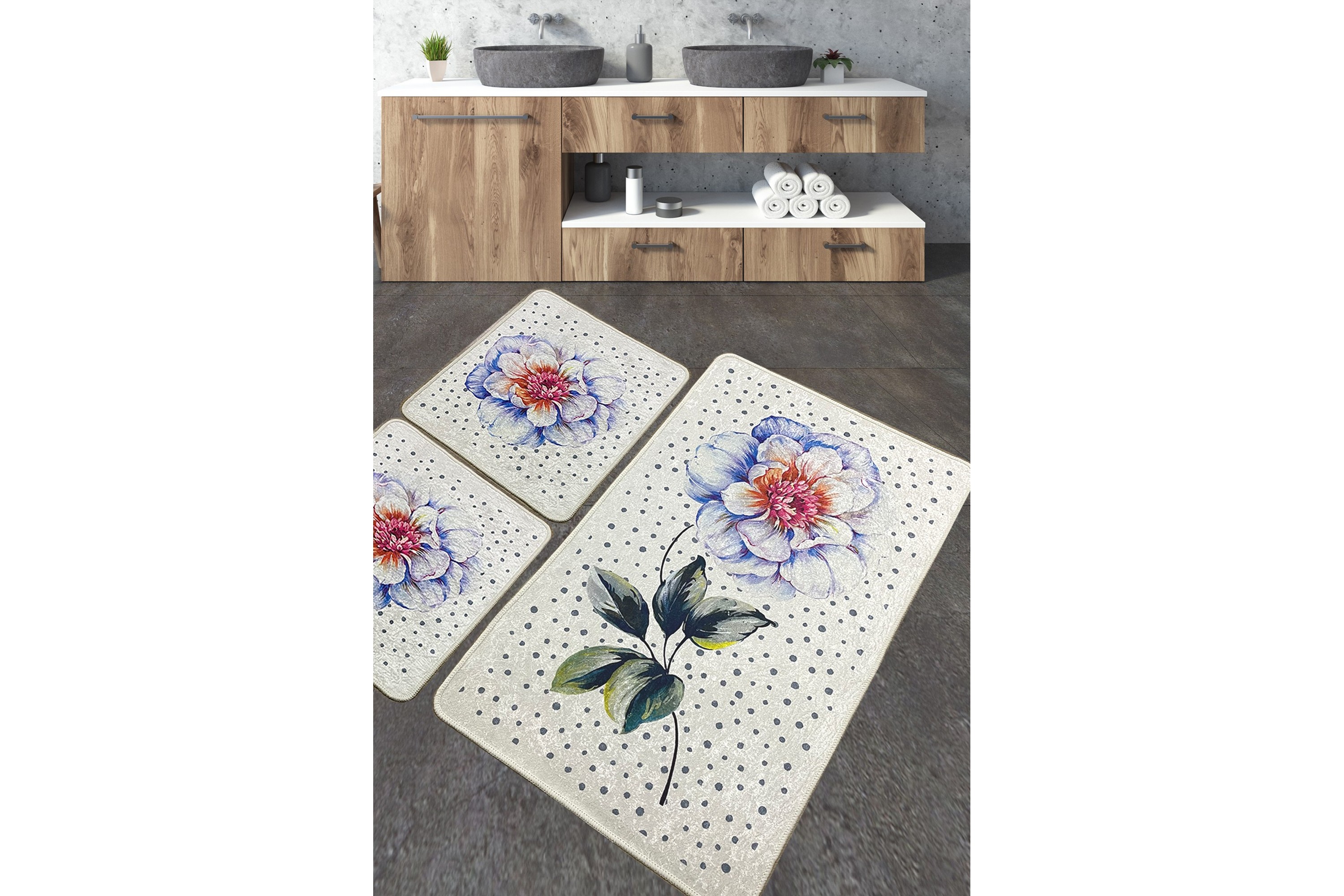 badrumsmatta moonlight 60x100 cm rektangulär - flerfärgad