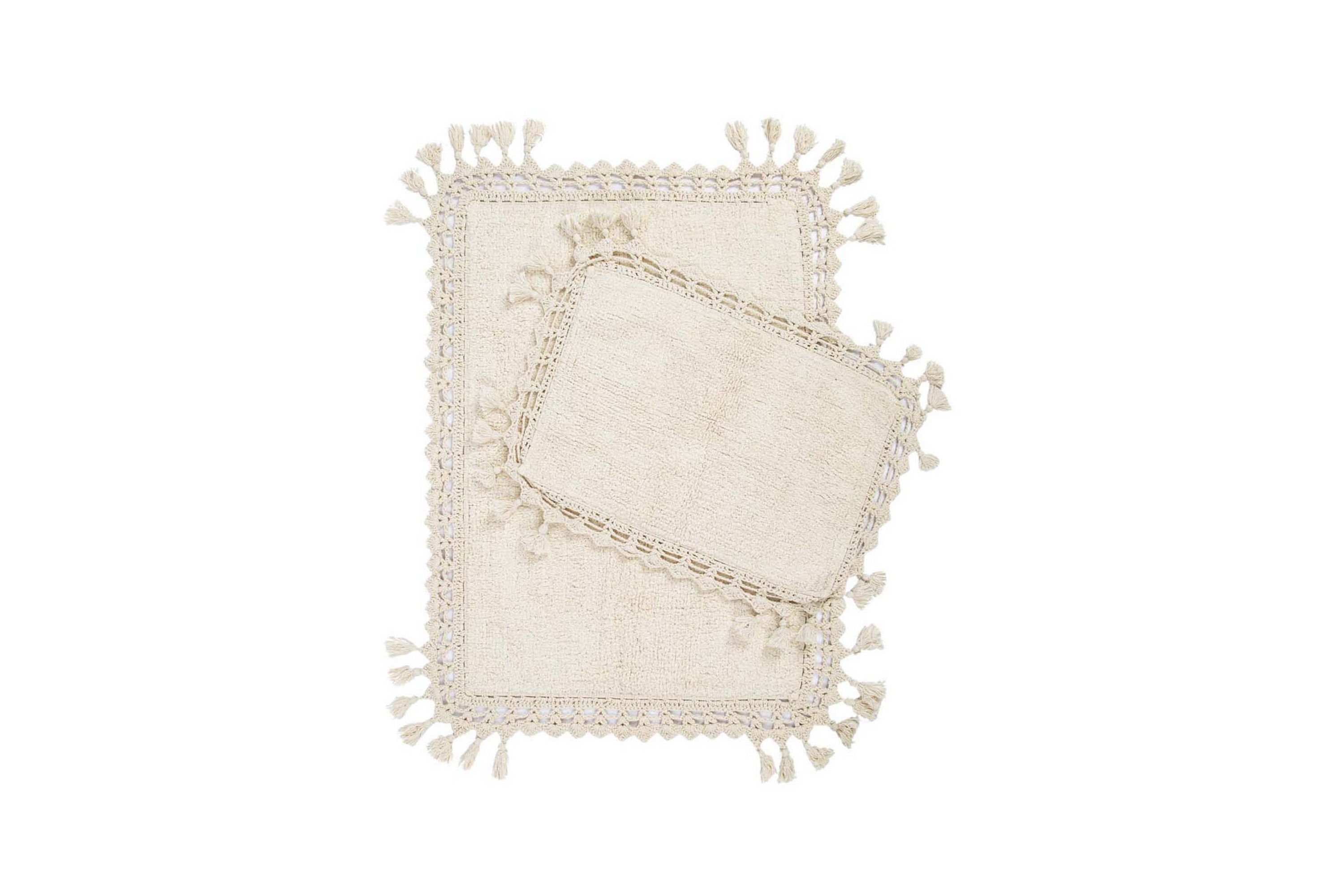 badrumsmatta naushi 60x90 cm rektangulär - creme