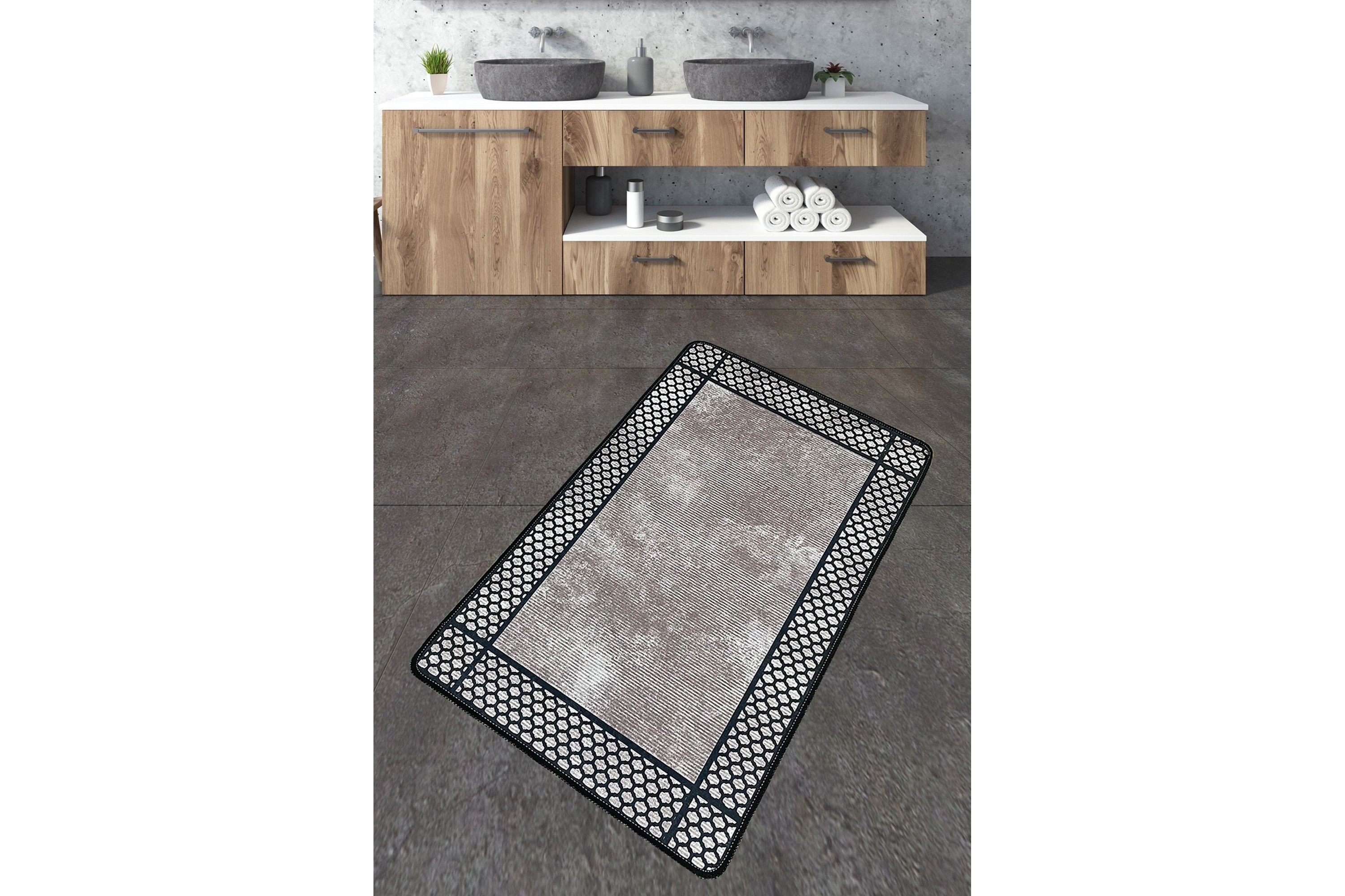 Badrumsmatta Navjat 70x120 cm Rektangulär Flerfärgad