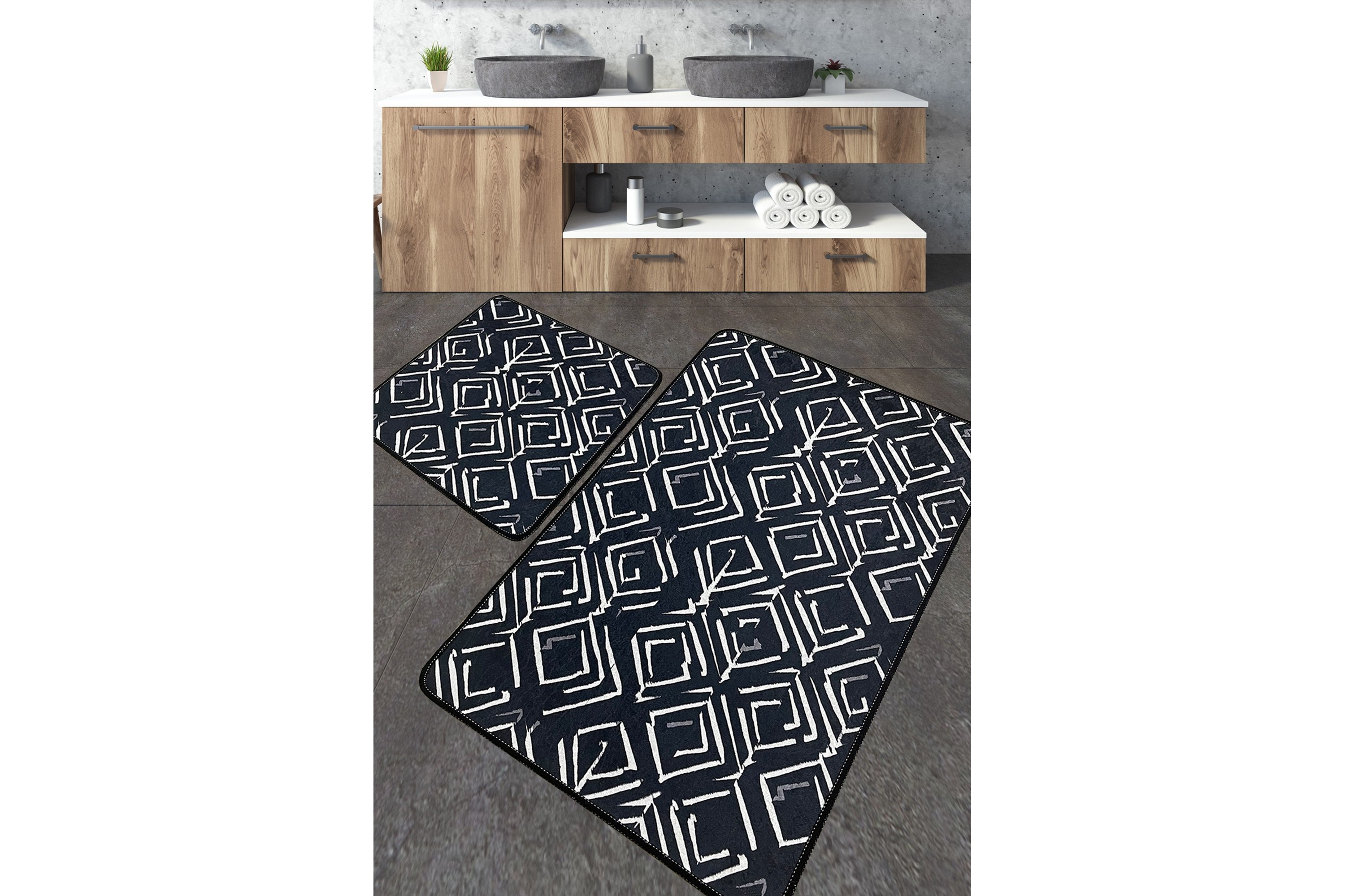 Badrumsmatta Nicharon 60x100 cm Rektangulär Flerfärgad