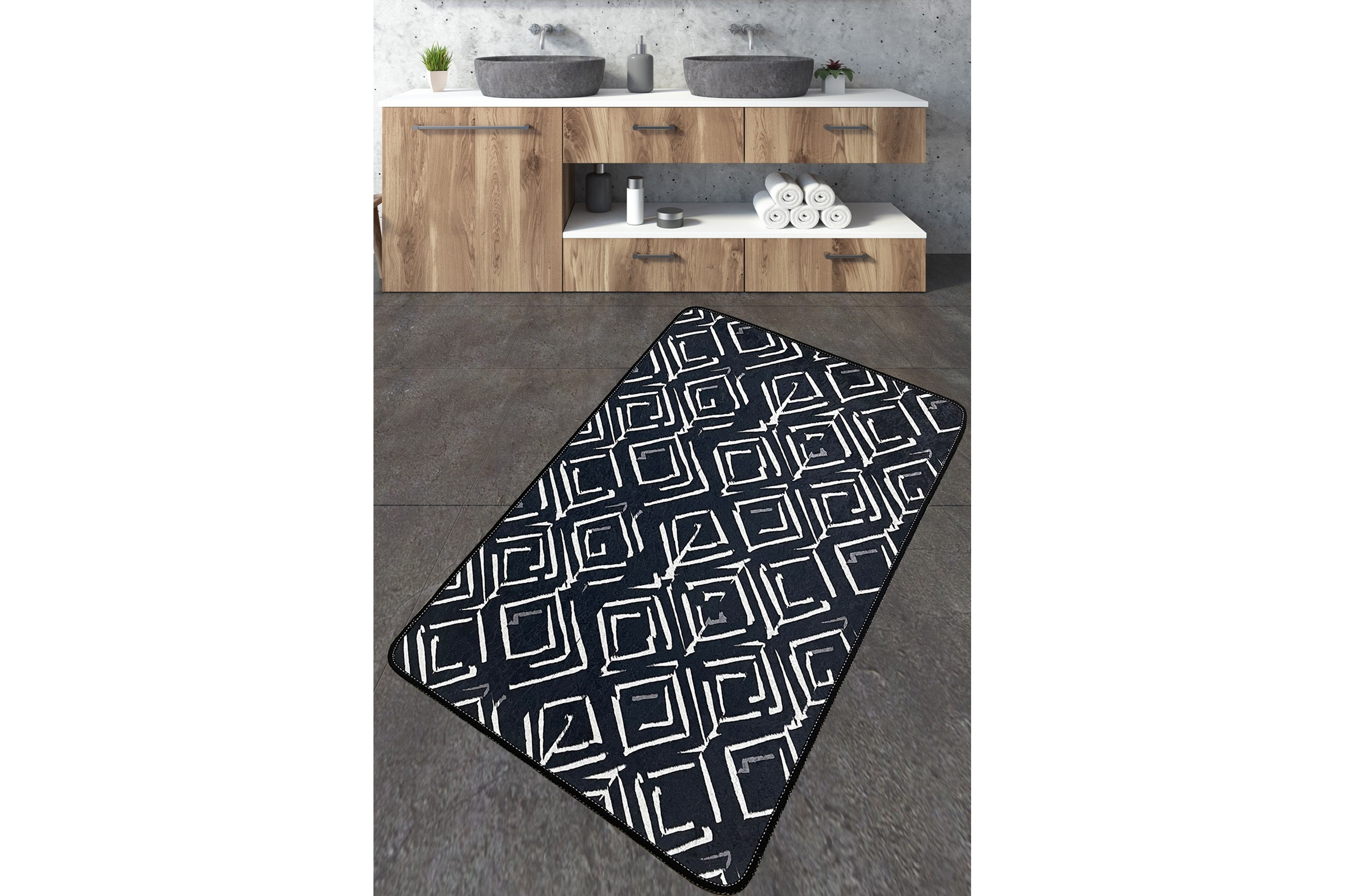 Badrumsmatta Nicharon 70x120 cm Rektangulär Flerfärgad
