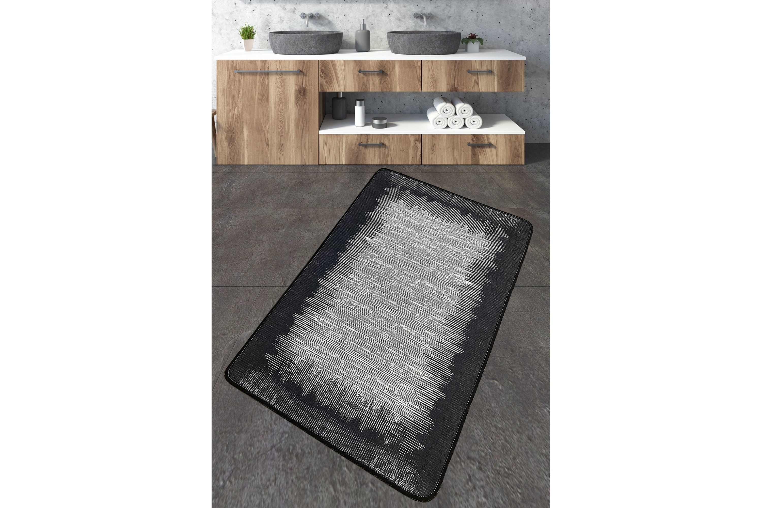 Badrumsmatta Nikahat 70x120 cm Rektangulär Flerfärgad
