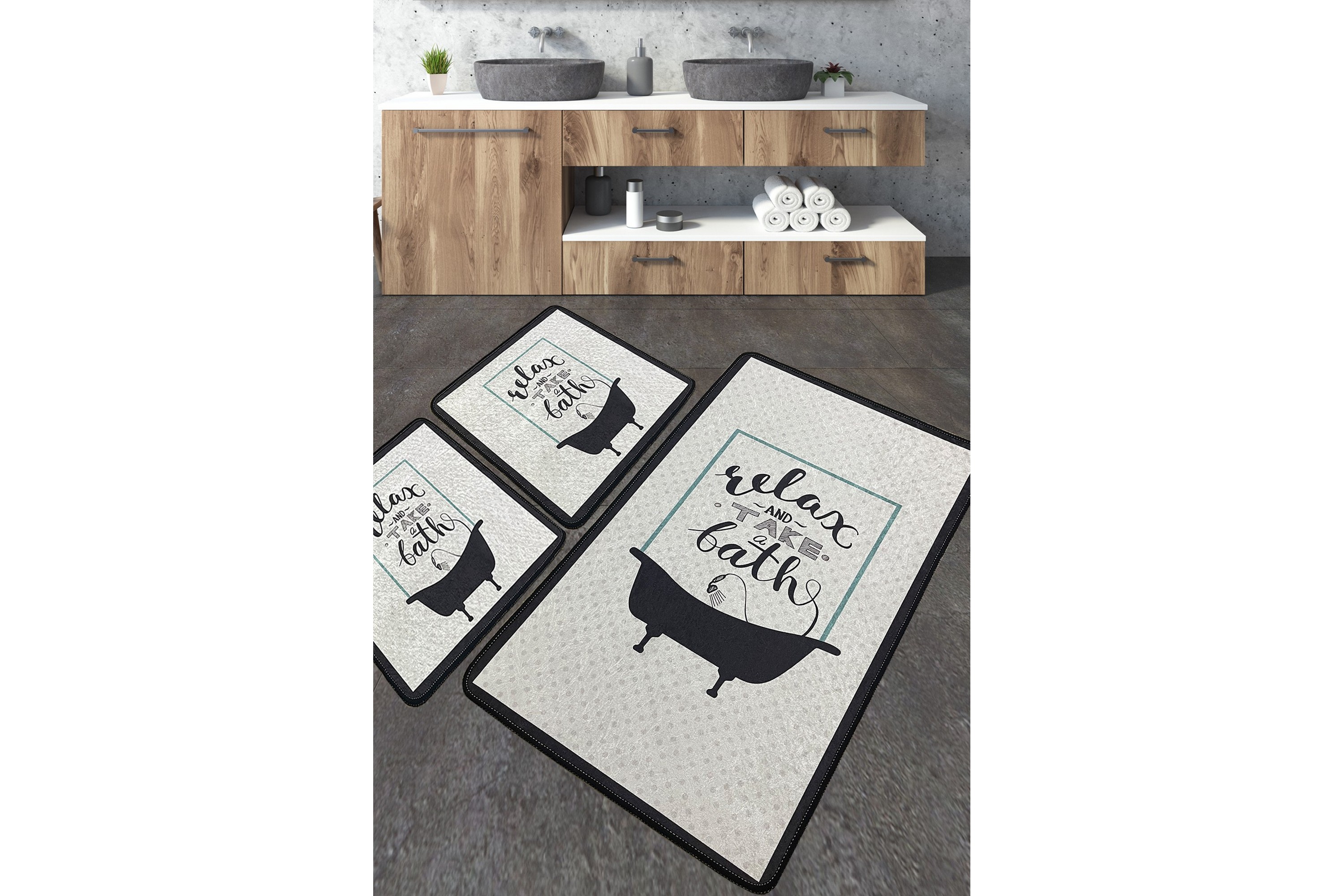 badrumsmatta nikhat 60x100 cm rektangulär - flerfärgad