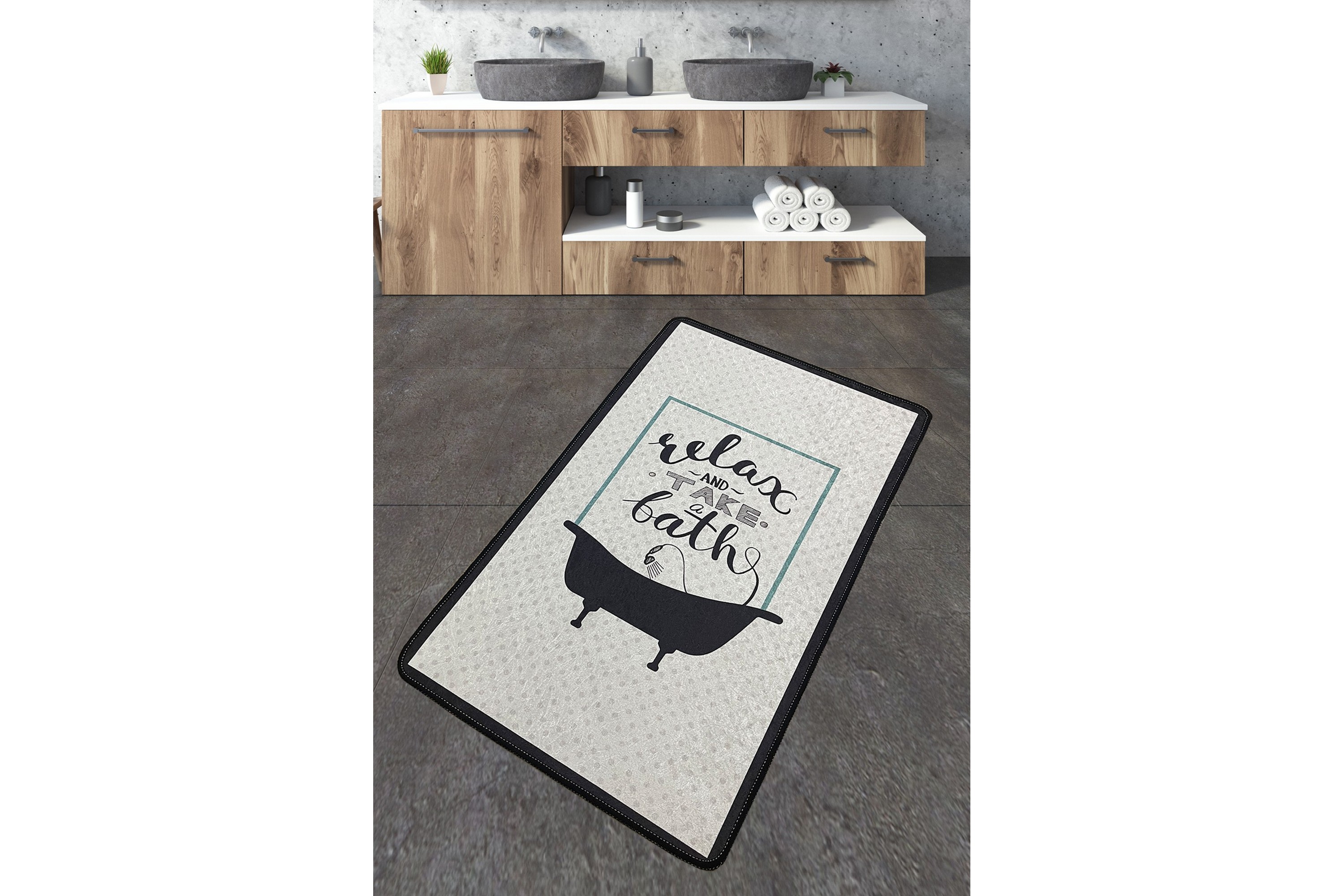 Badrumsmatta Nikhat 70x120 cm Rektangulär Flerfärgad