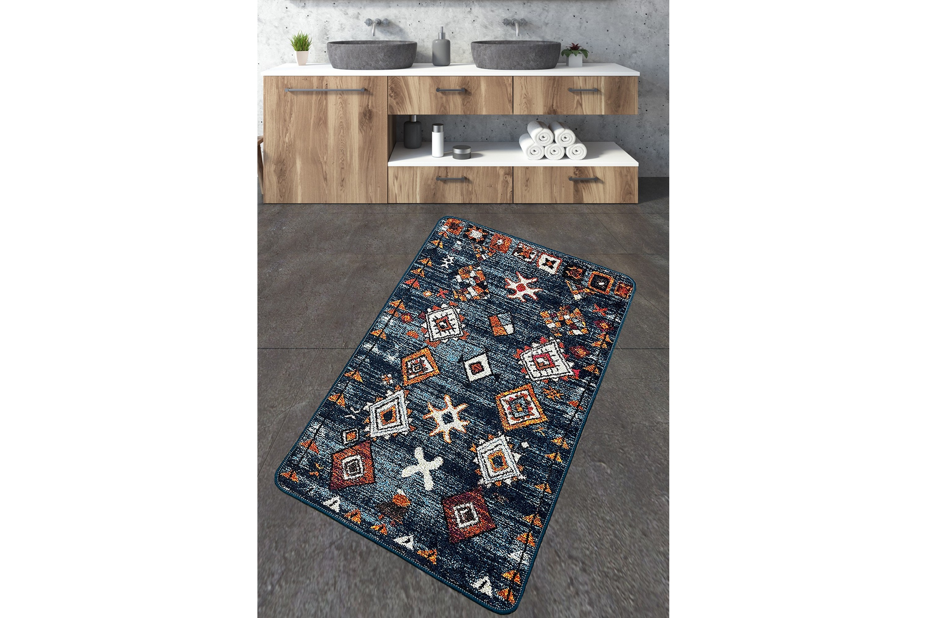 Badrumsmatta Nikkhar 70x120 cm Rektangulär Flerfärgad