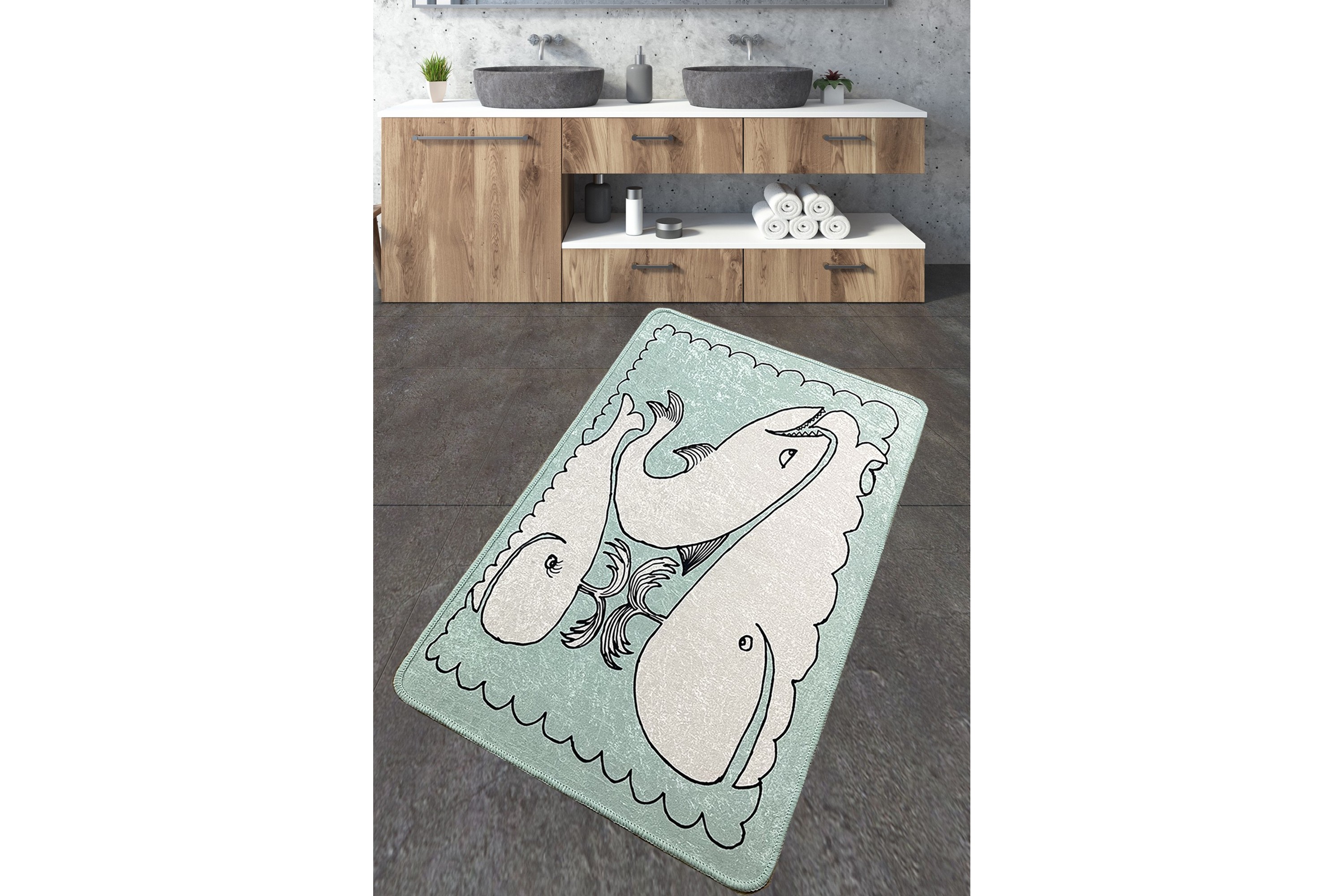 Badrumsmatta Niku 70x120 cm Rektangulär Flerfärgad