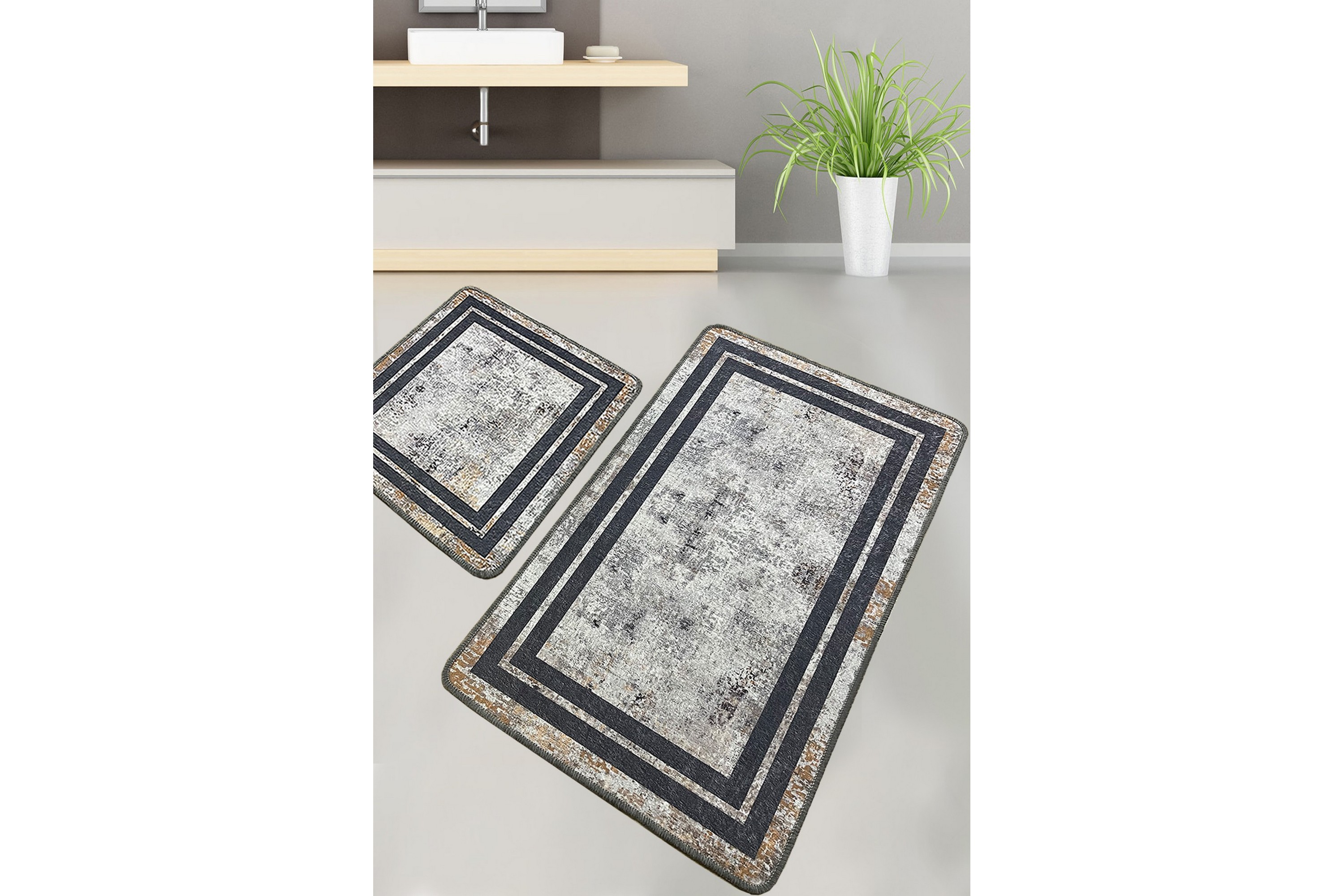 badrumsmatta nilu 60x100 cm rektangulär - flerfärgad