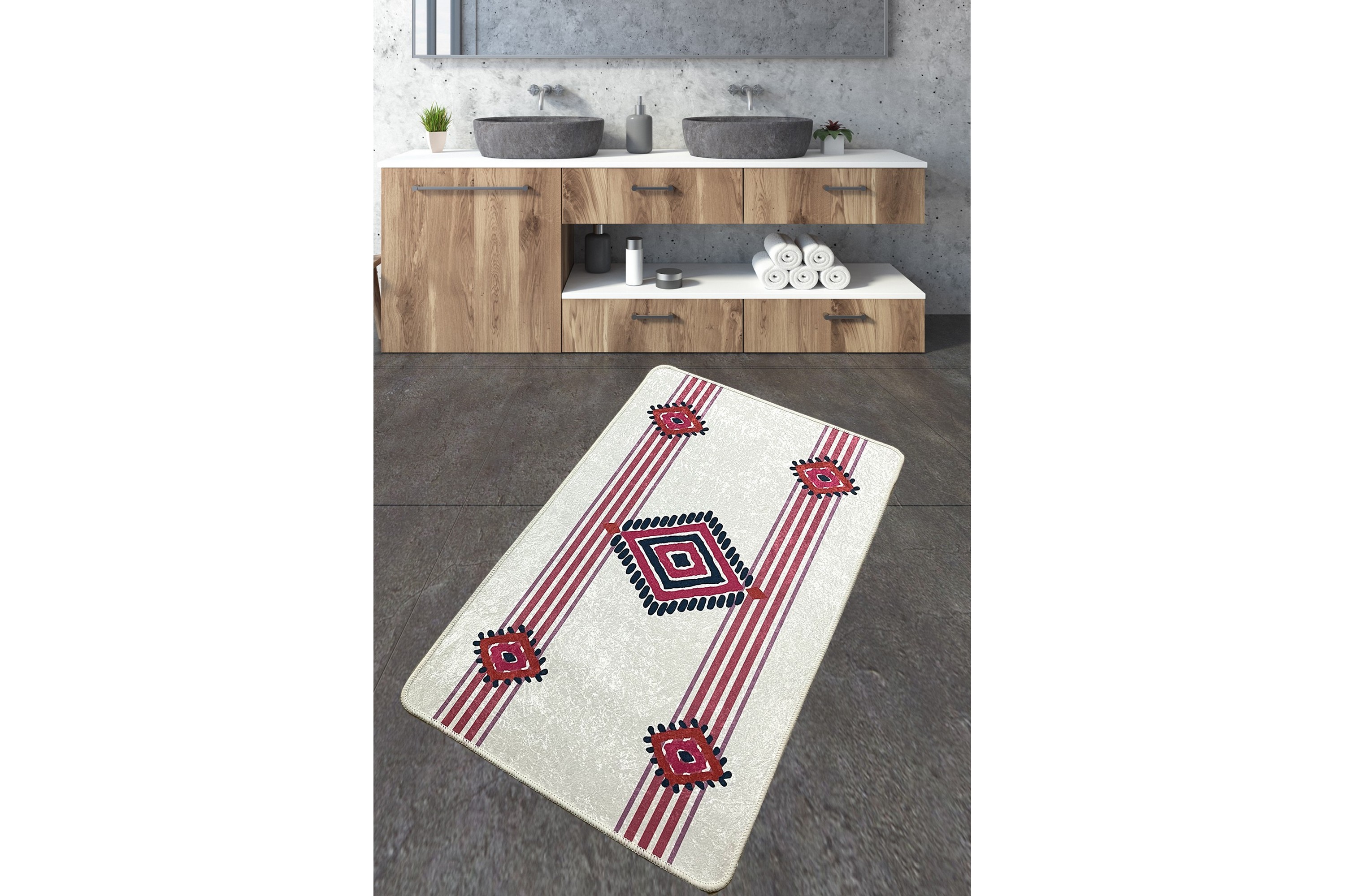 Badrumsmatta Nimahe 70x120 cm Rektangulär Flerfärgad
