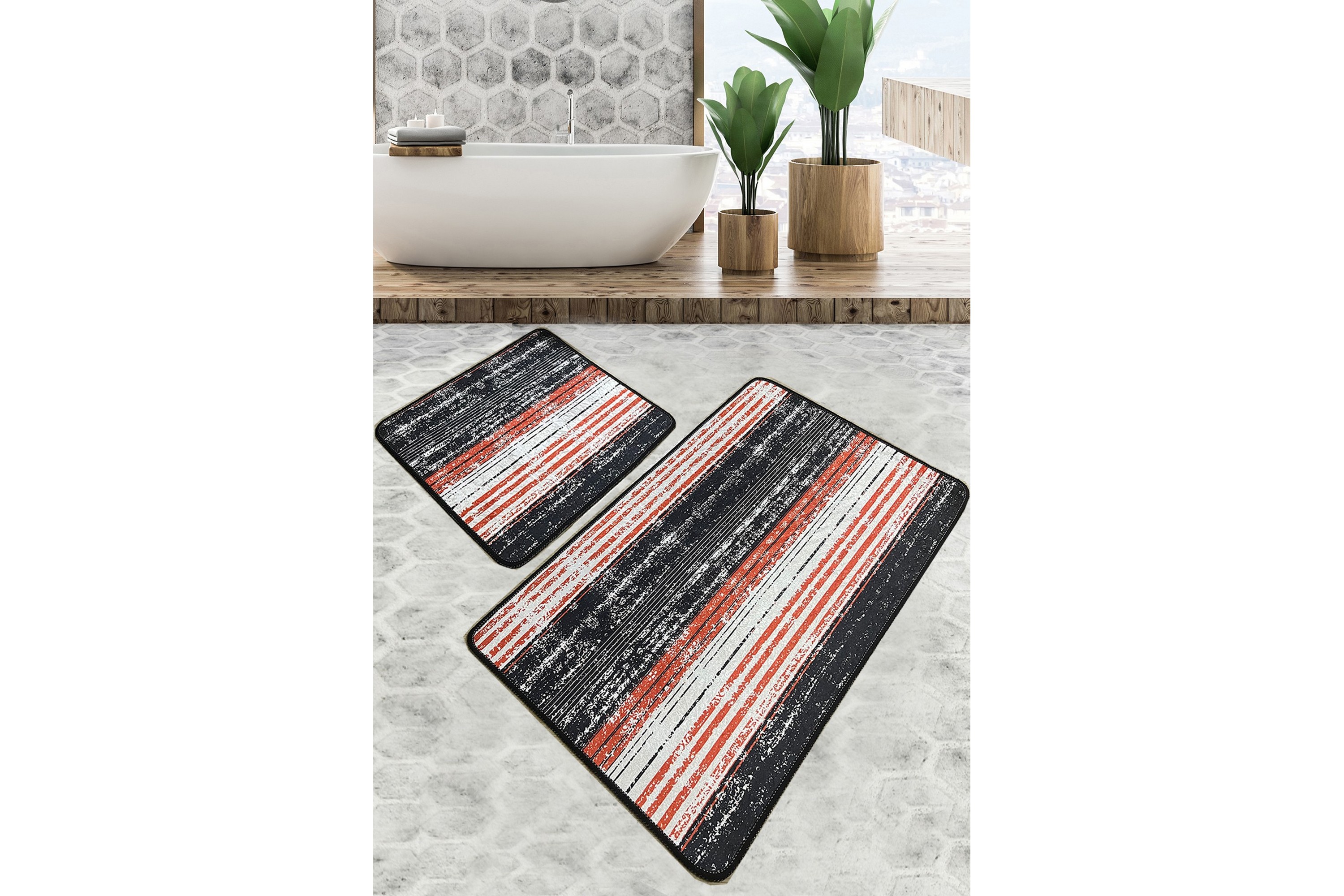 badrumsmatta ninama 60x100 cm rektangulär - flerfärgad