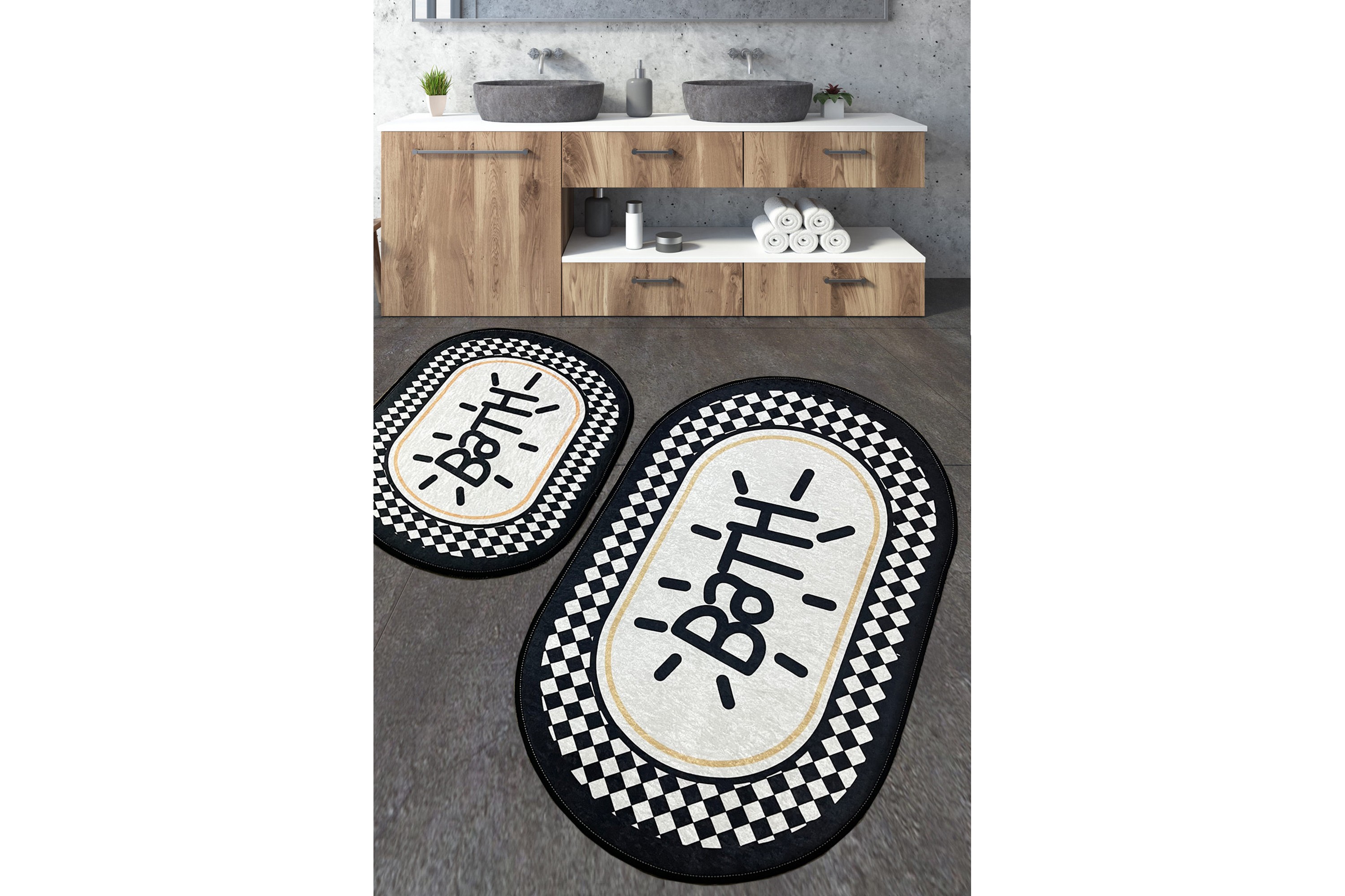 badrumsmatta nusrat 60x100 cm rektangulär - flerfärgad