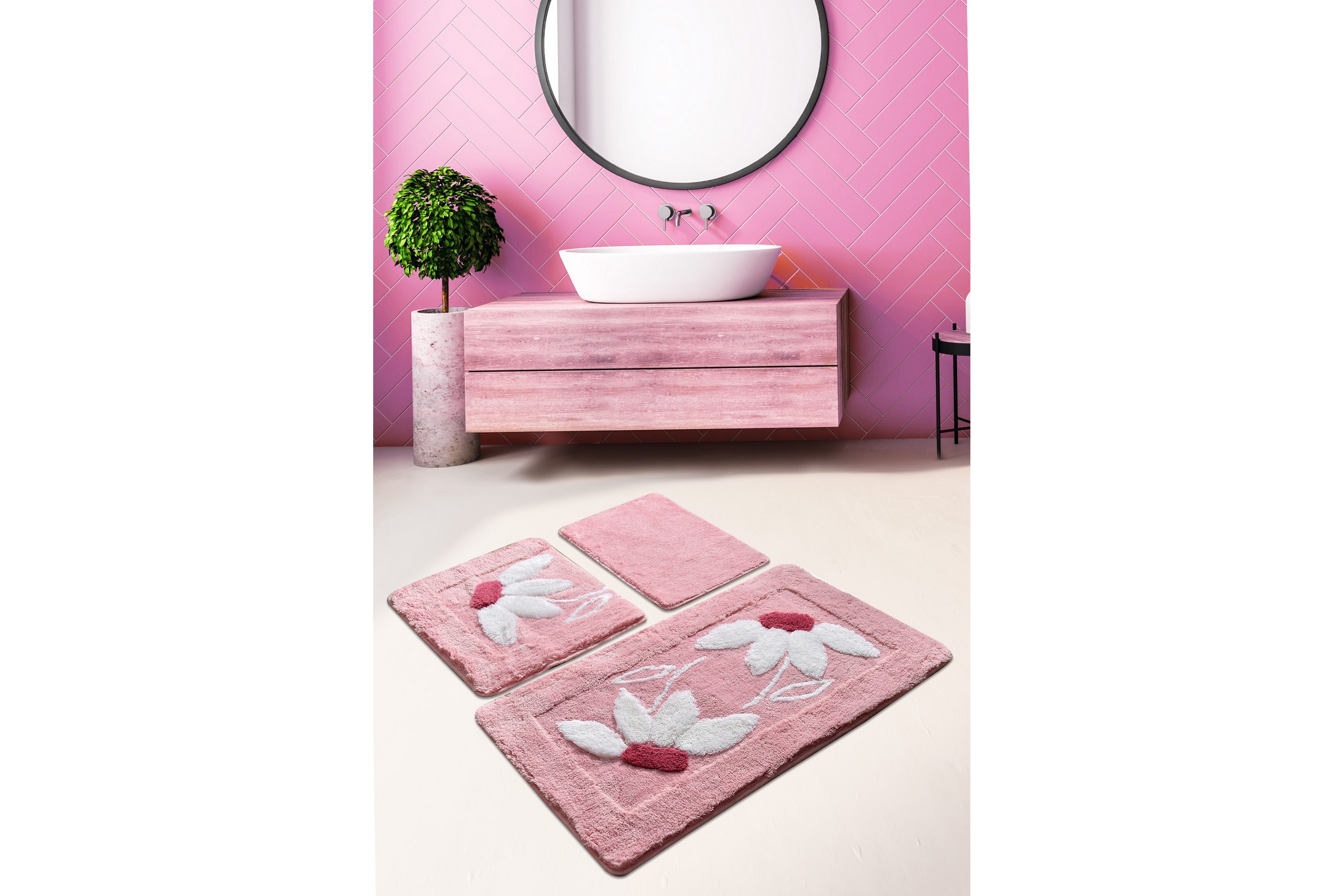 badrumsmatta siniinia 60x100 cm rektangulär - flerfärgad