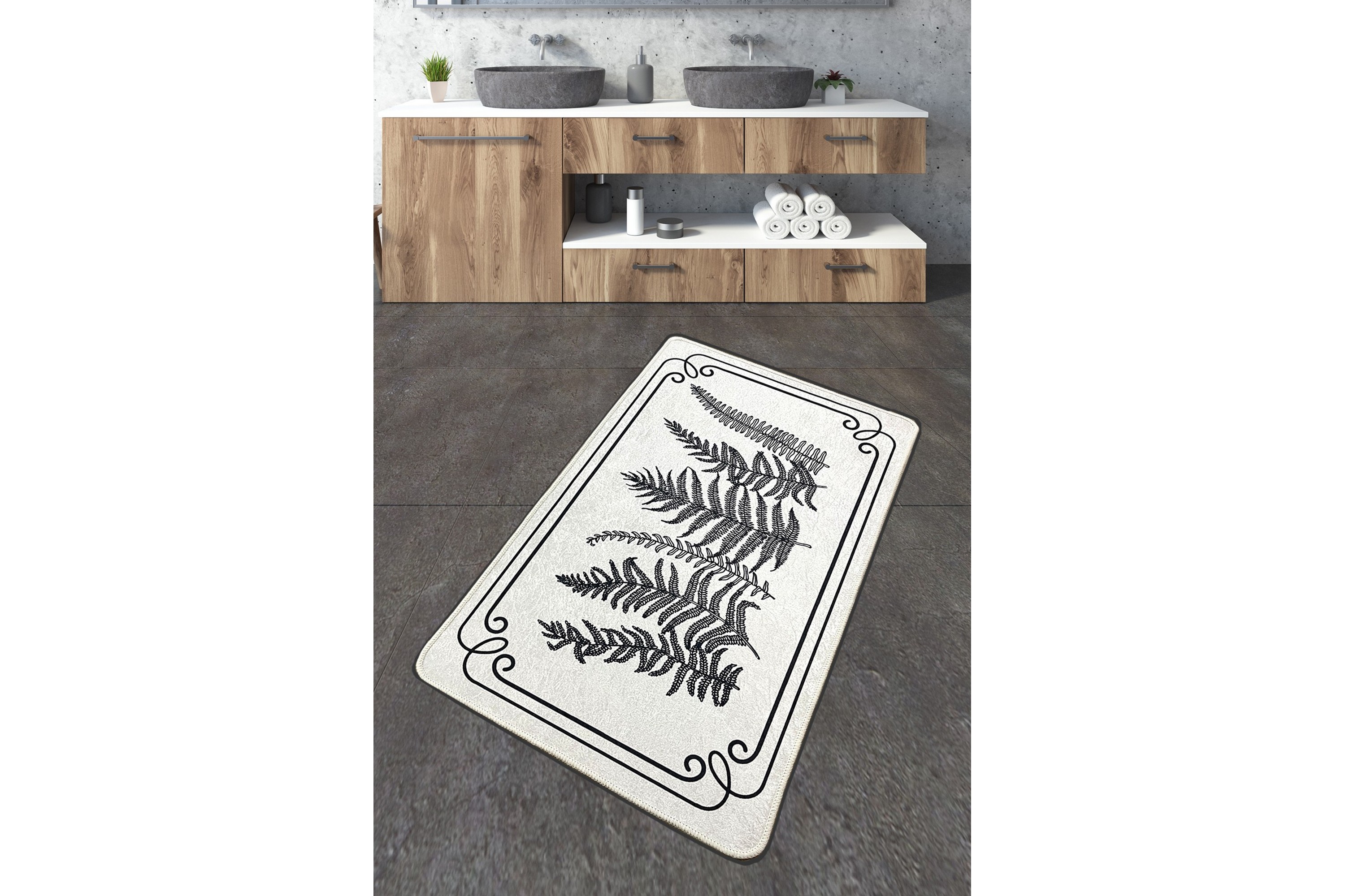 Badrumsmatta Urayasu 70x120 cm Rektangulär Flerfärgad